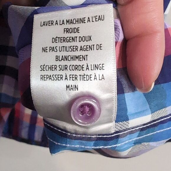 Robert Graham Red Blue Plaid Cotton Short Sleeve Button Down Shirt 4XLT - Picture 7 of 7